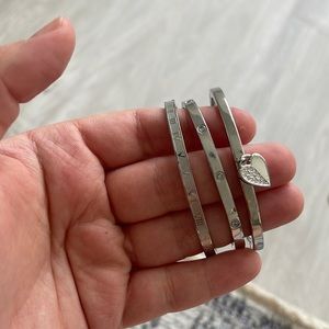 3 silver bracelet set
